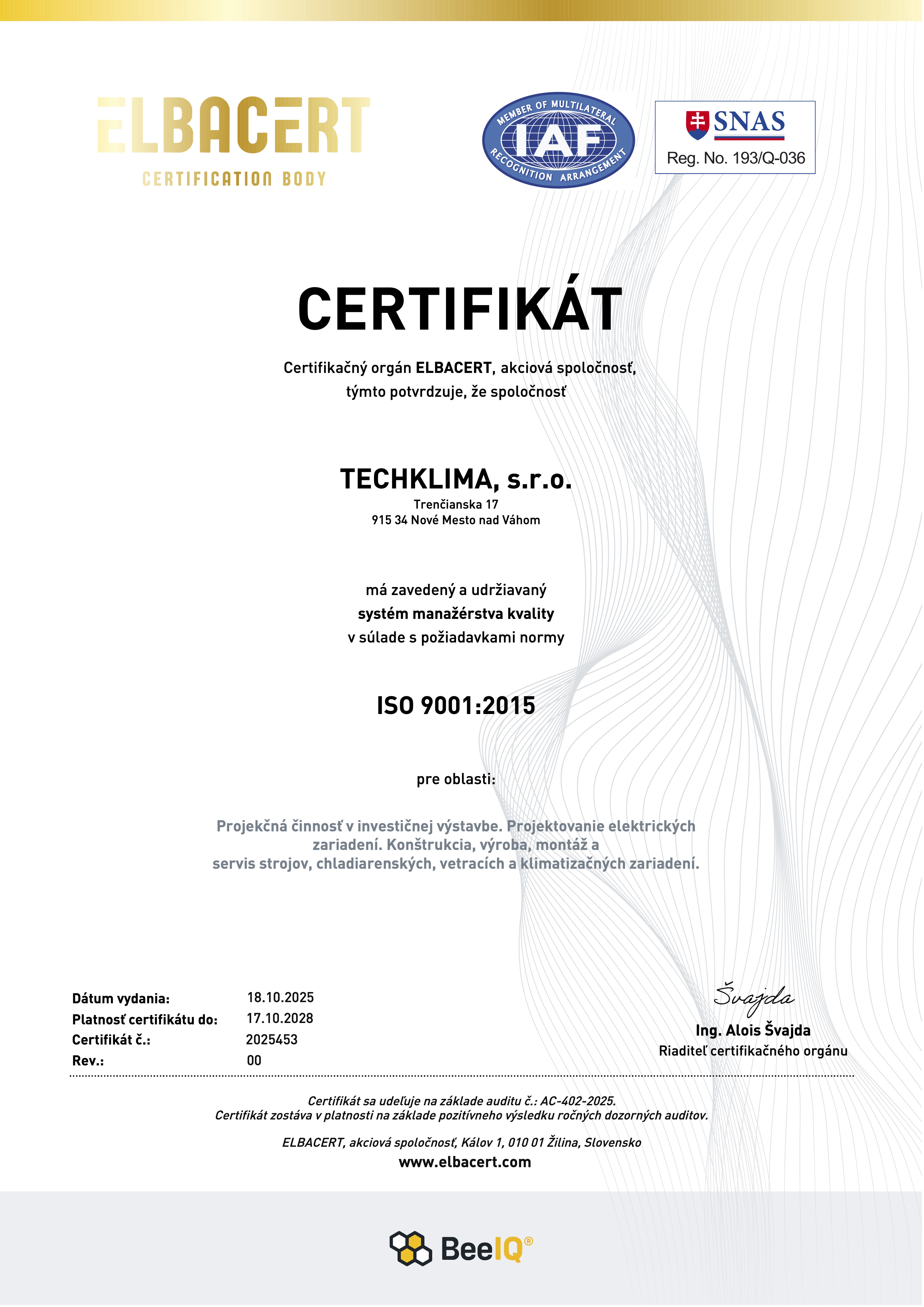Certifikat Techklima