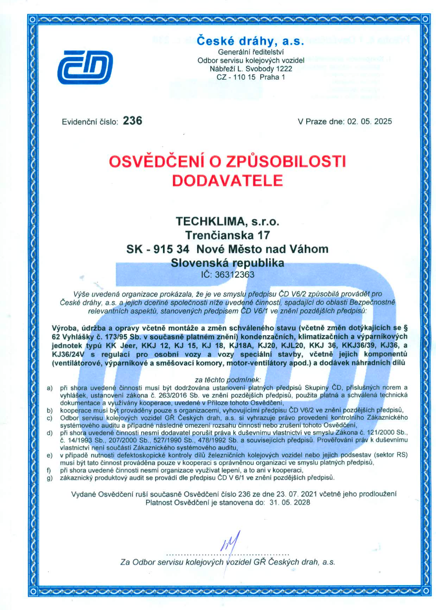 Certifikat Techklima