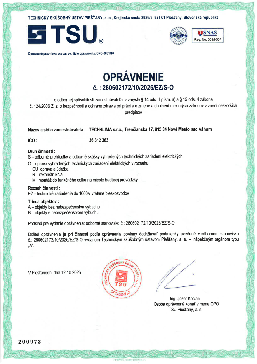 Oprávnenie VTZ-E č. 260602172/10/2026/EZ/S-O